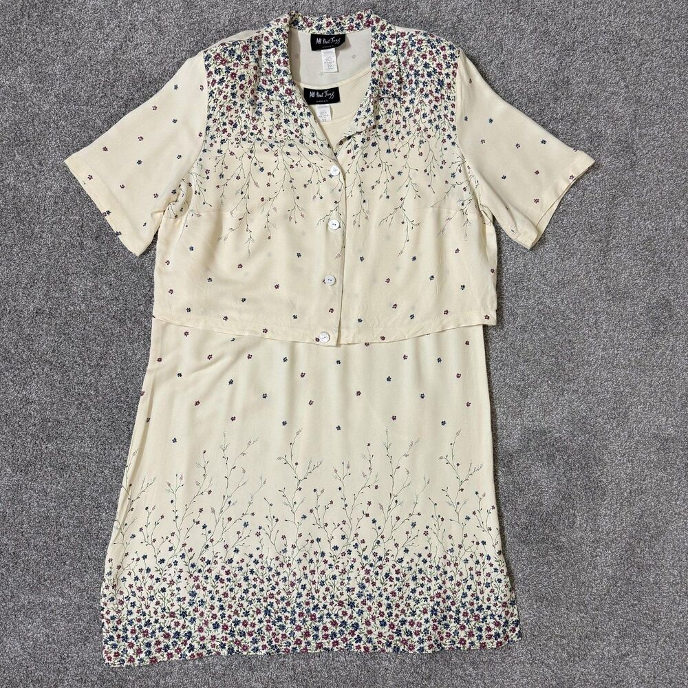 All That Jazz Dress Womens 22 Floral Sleeveless Midi Tank Vintage Set